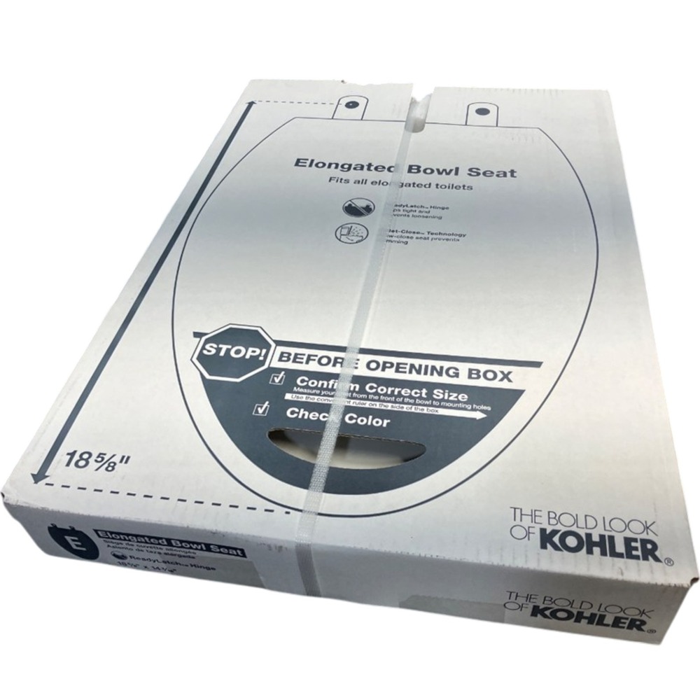 Kohler K-26801-95 Impro ReadyLatch Elongated Toilet Seat Ice Grey Quiet Close